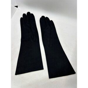 Vintage Black Evening Gloves Womens Classic Style cotton Sz 7